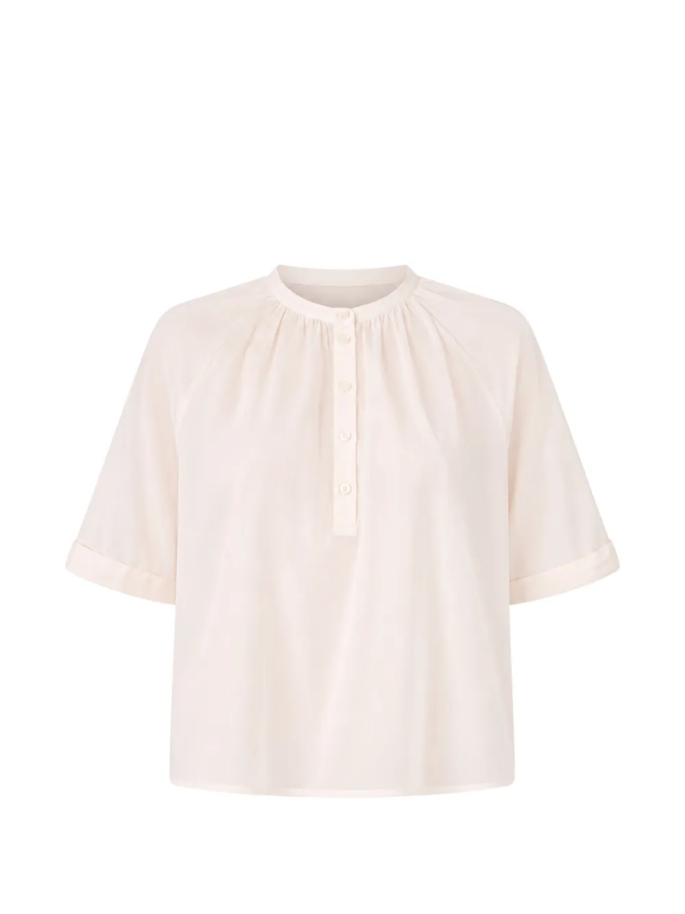 Officine Generale gathered short-sleeve blouse - Nude