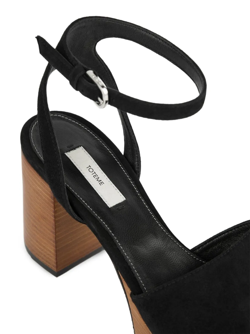 TOTEME platform suede sandals Zwart
