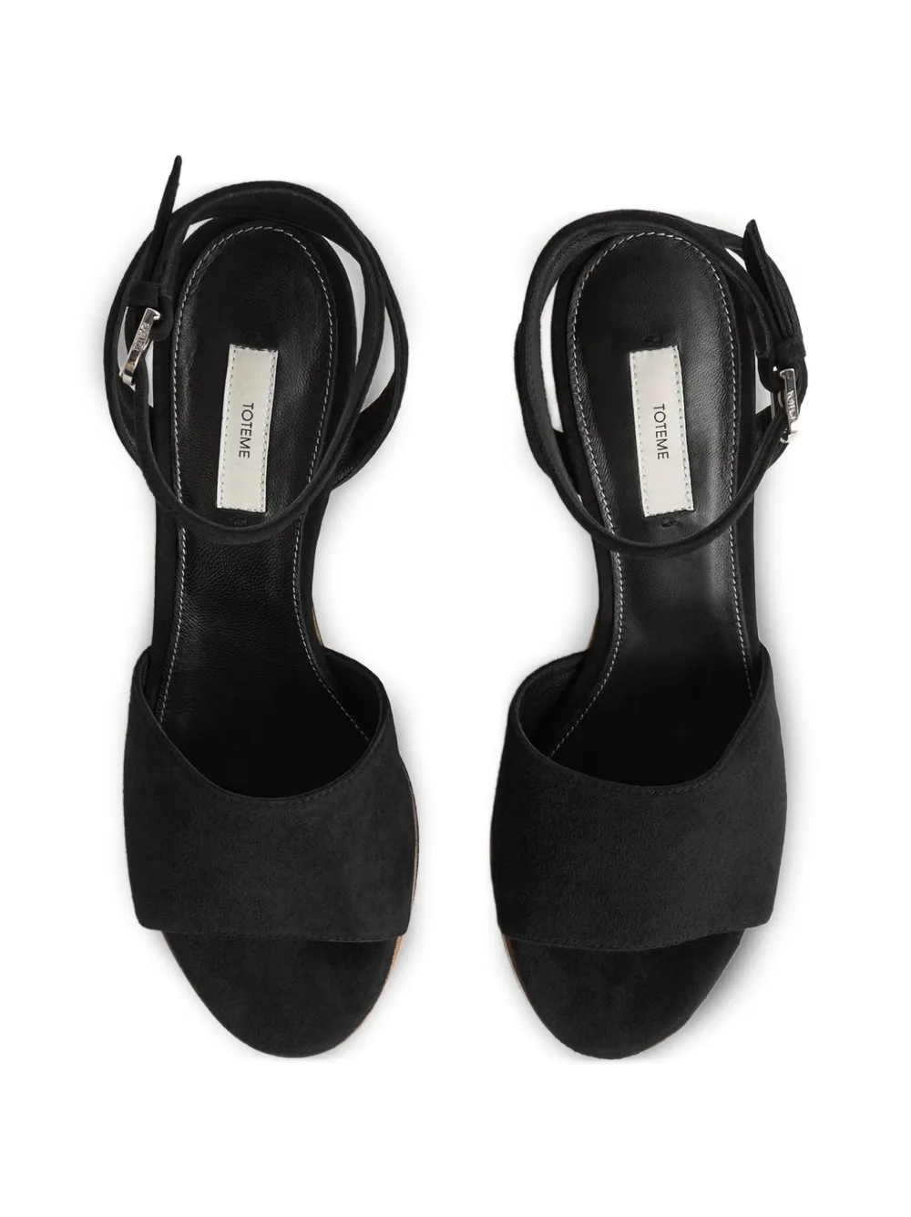 TOTEME platform suede sandals Zwart