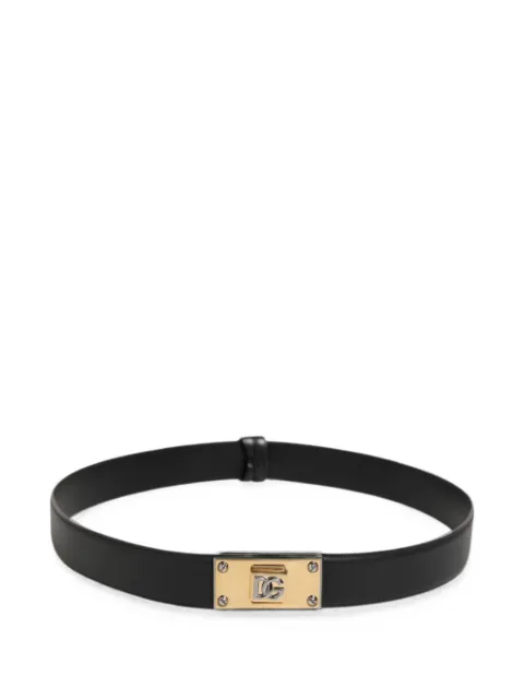 Dolce & Gabbana logo-plaque leather belt