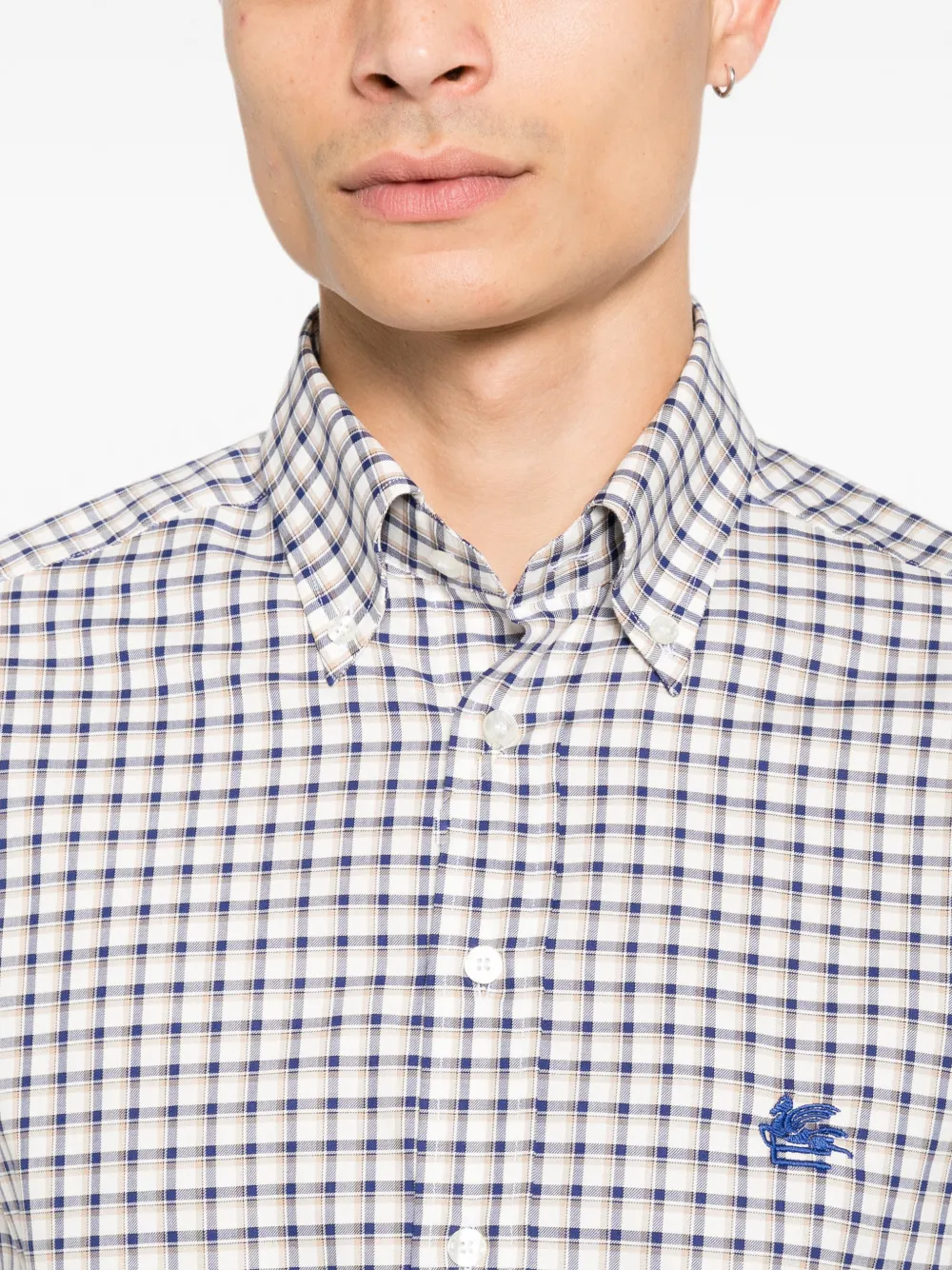 ETRO Geruit overhemd Wit
