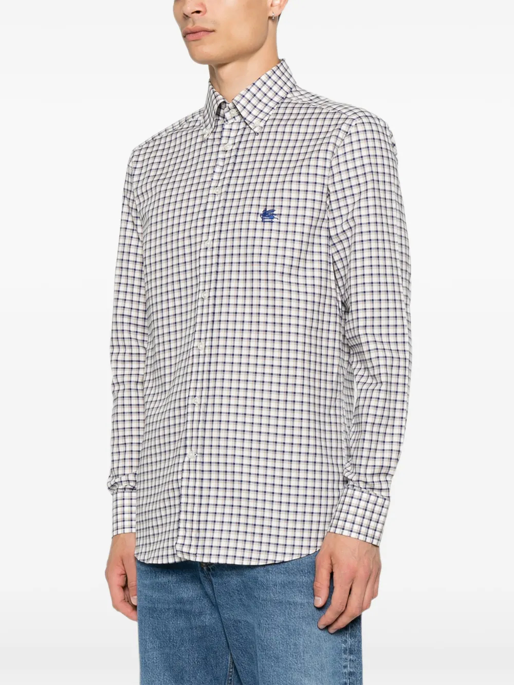 ETRO Geruit overhemd Wit