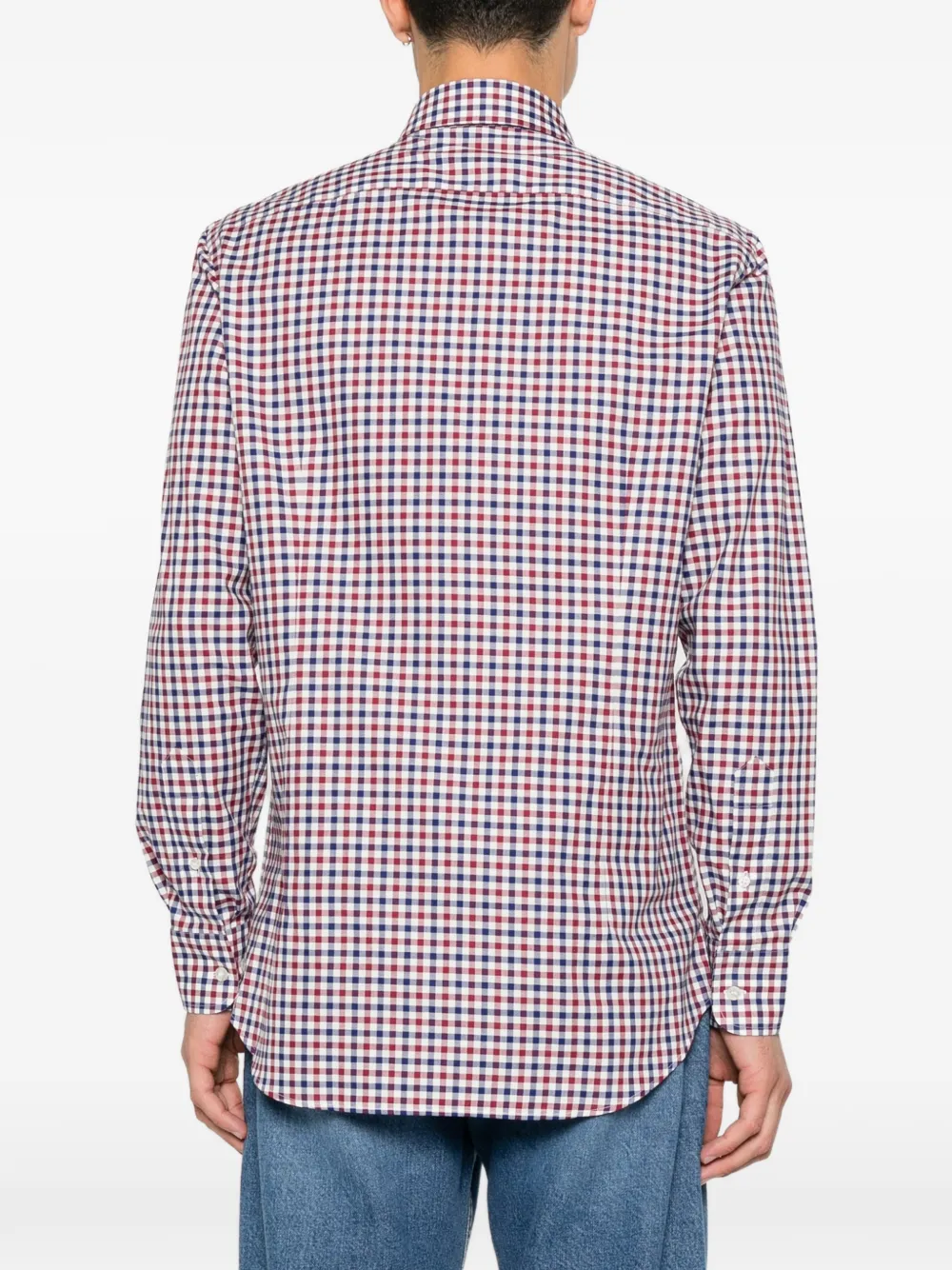 ETRO Overhemd met geborduurd logo en gingham-ruit Wit