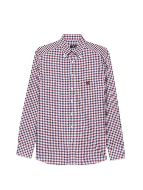 ETRO gingham-check embroidered-logo shirt