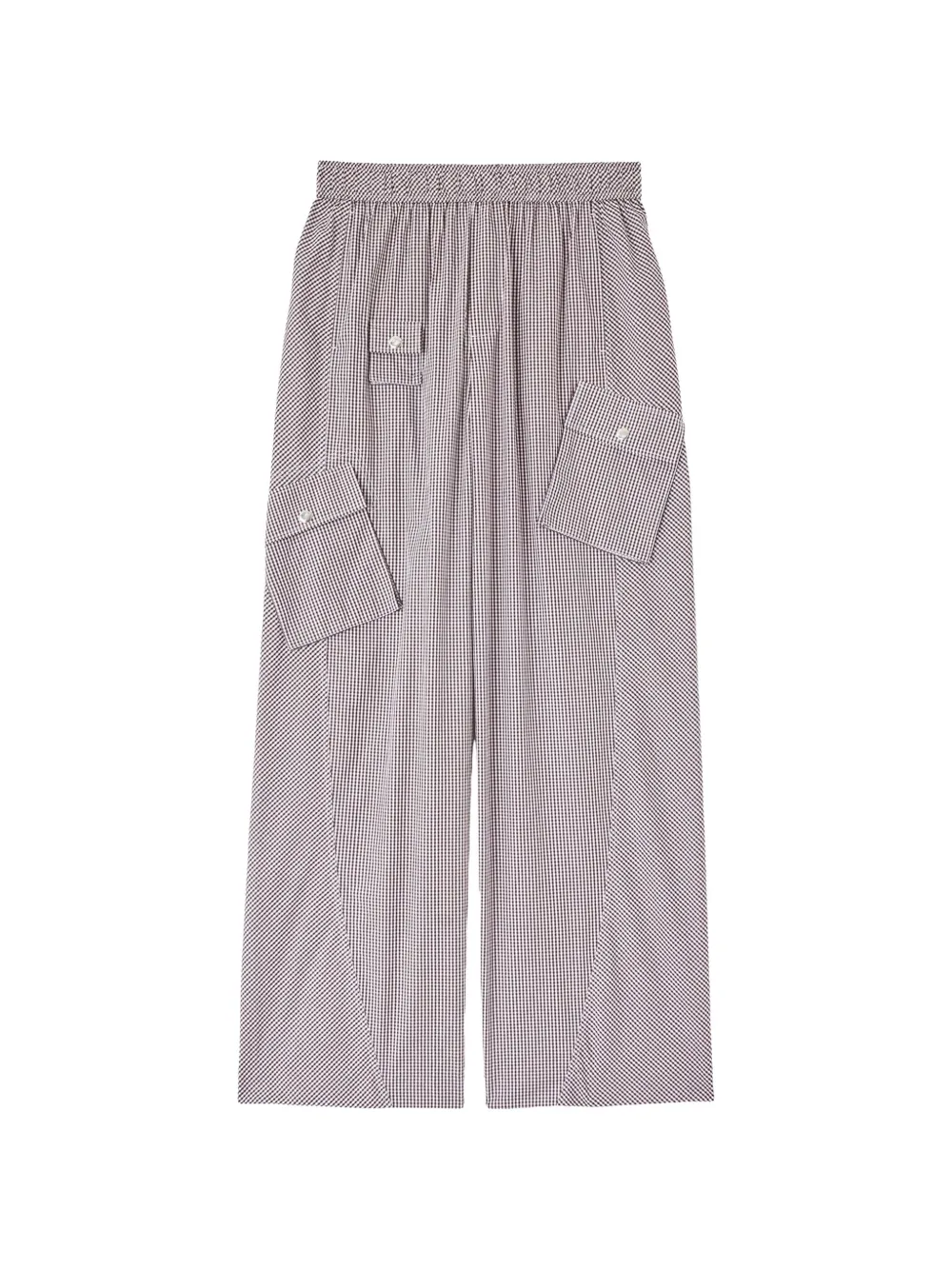GANNI check-print cargo pants - Brown