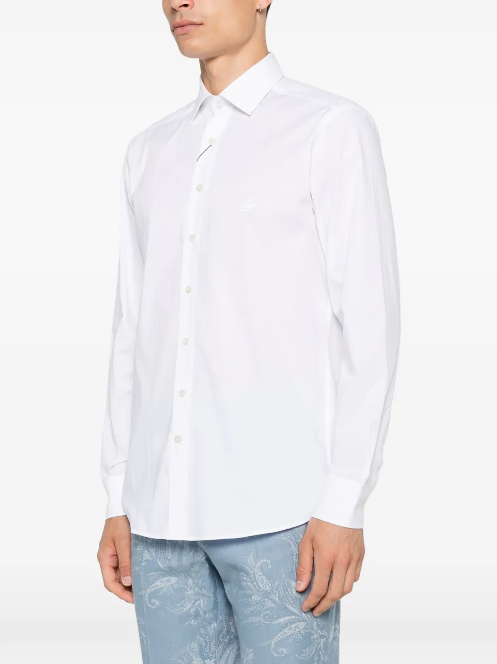ETRO Overhemd met geborduurd logo Blauw