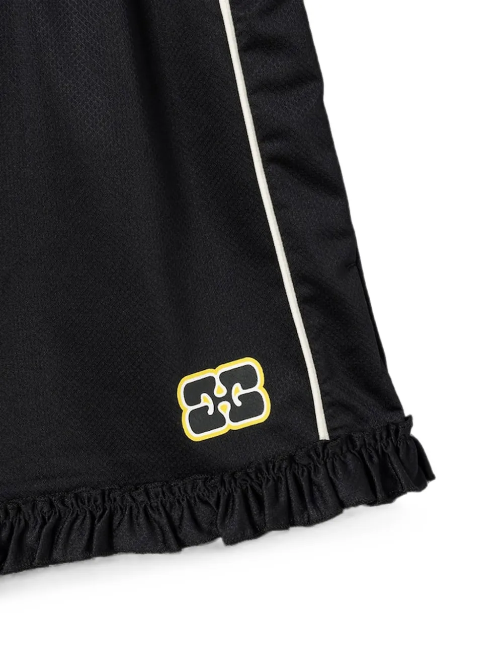 GANNI Shorts met ruches afwerking Zwart