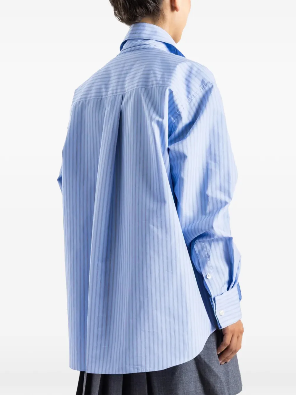 sacai striped poplin shirt Blauw