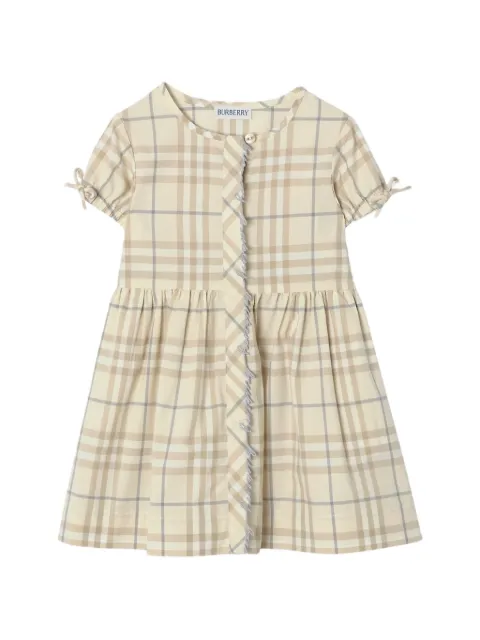 Burberry Kids check-print embroidered dress