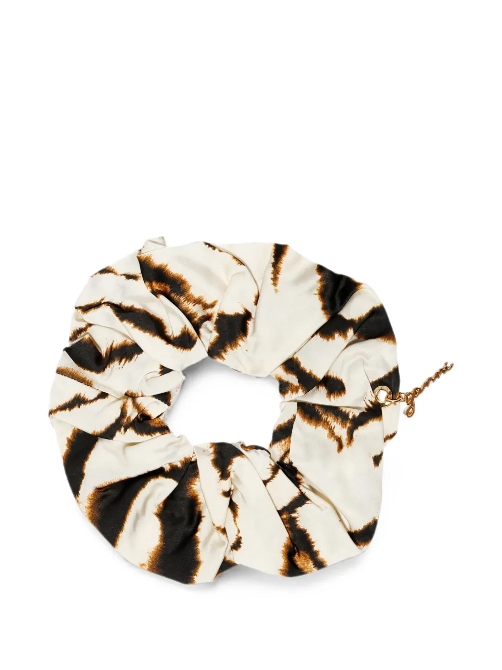GANNI logo-charm tie-dye scrunchie - Toni neutri