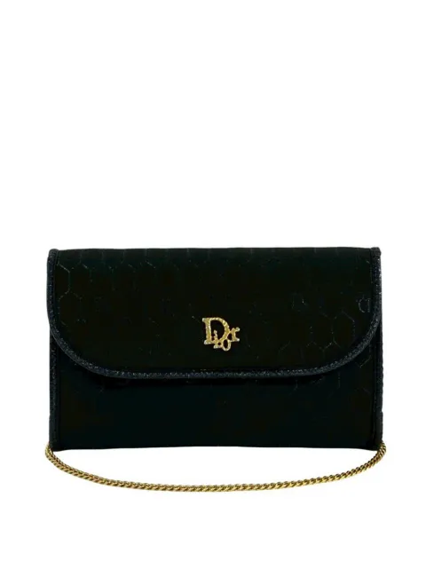 Christian Dior Pre-Owned 1980-1990 Honeycomb Canvas Chain Flap crossbody bag