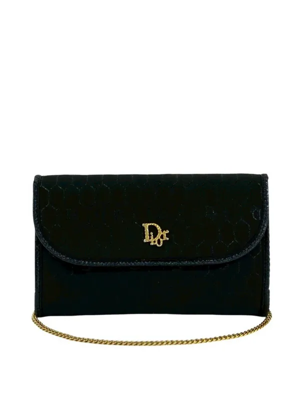 Dior希少✨ 状態良好 ショルダーバッグ キャンバス Christian Dior Pre-Owned 1980-1990S ハニカム キャンバス チェーン