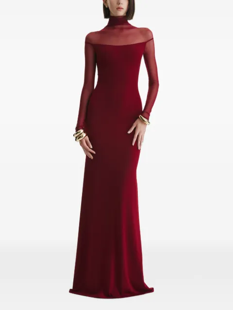 2310 STUDIO mesh-panelled long-sleeve maxi dress