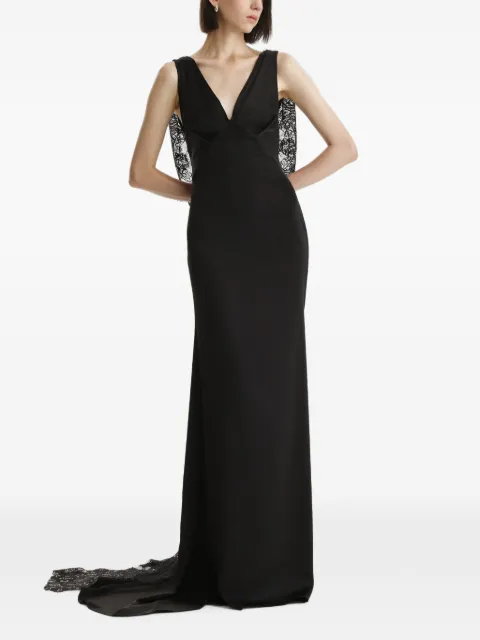 2310 STUDIO maxi lace-trim open-back dress