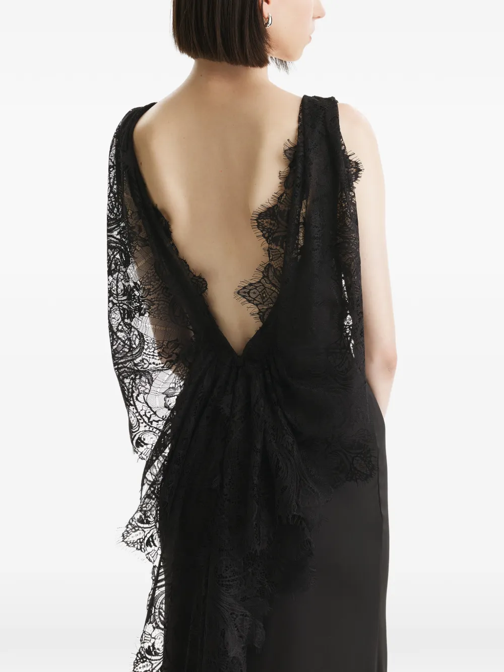 2310 STUDIO Maxi lace-trim open-back Dress | Black | FARFETCH
