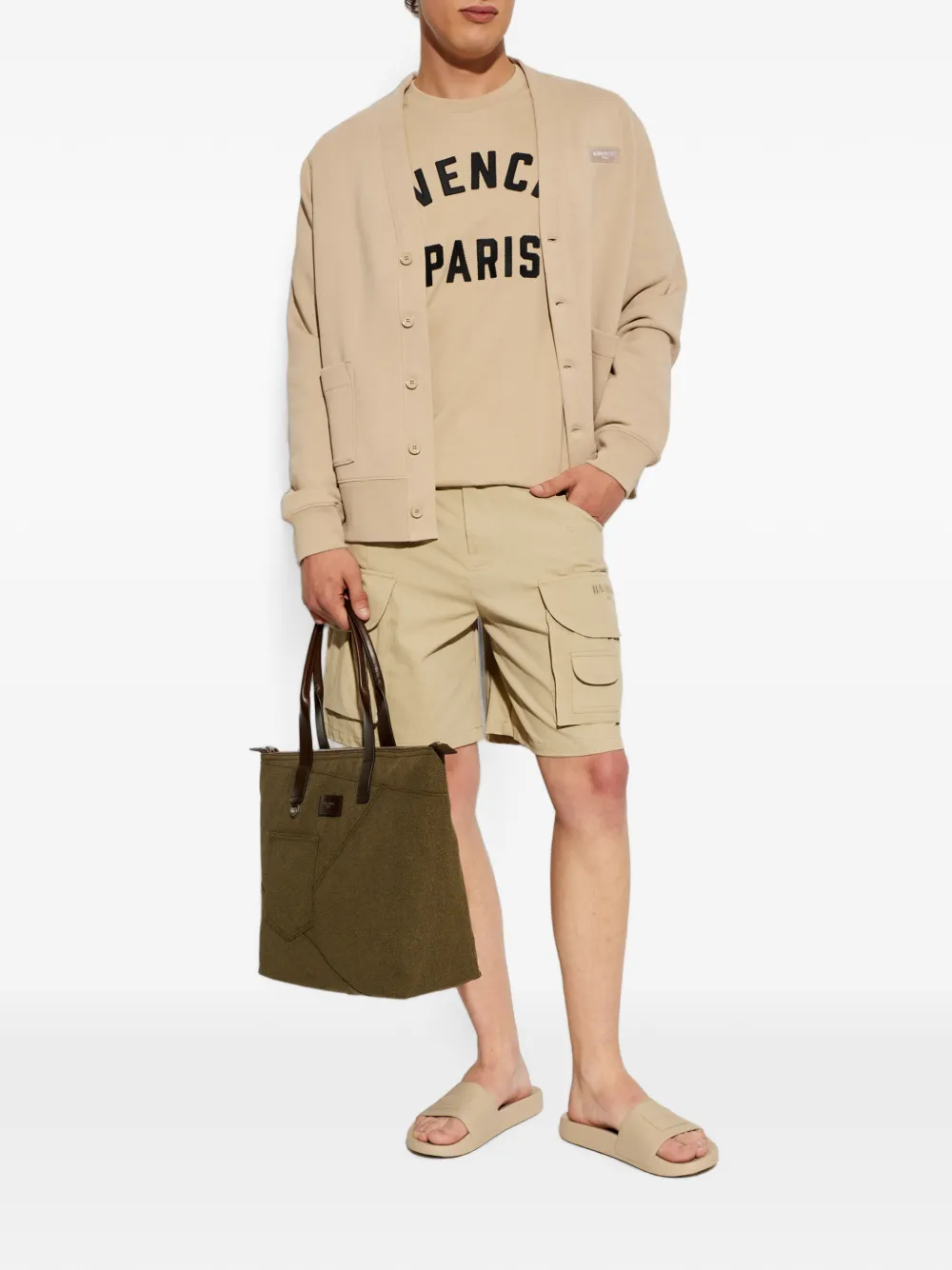 Givenchy Katoenen T-shirt met Paris-borduurwerk Beige