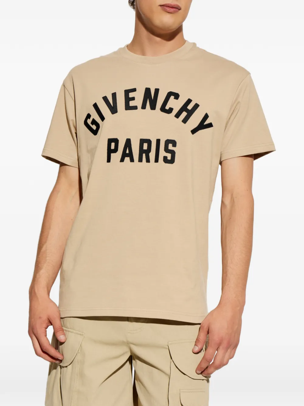 Givenchy Katoenen T-shirt met Paris-borduurwerk Beige