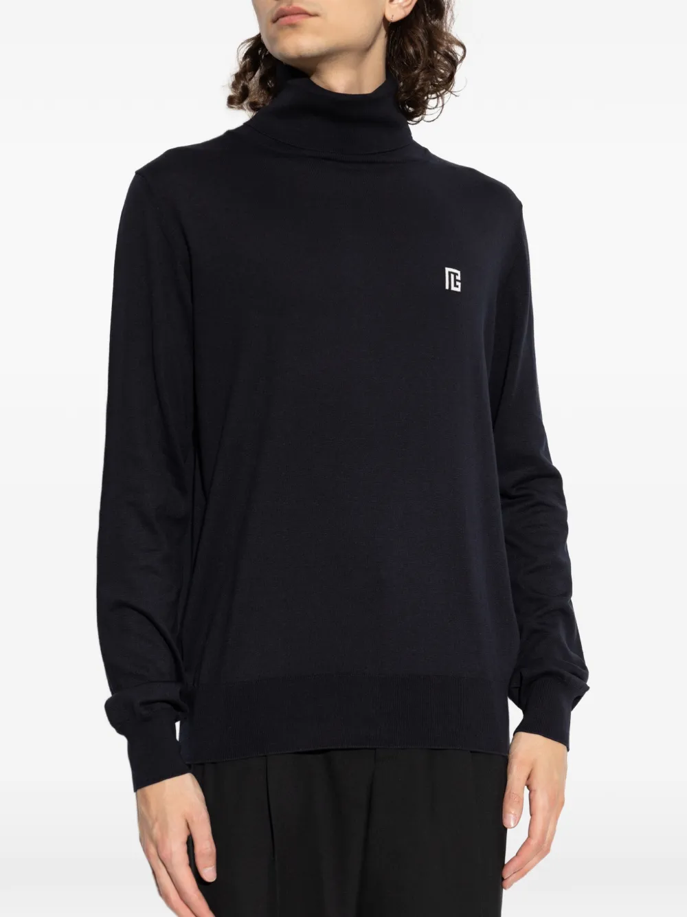 Balmain Coltrui met geborduurd logo Blauw