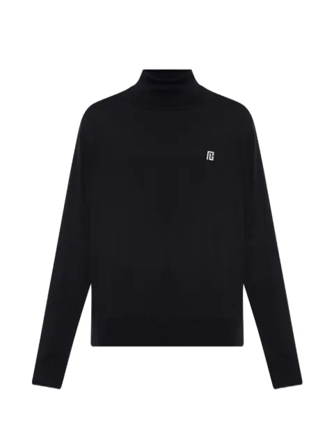 Balmain logo-embroidered turtleneck sweater