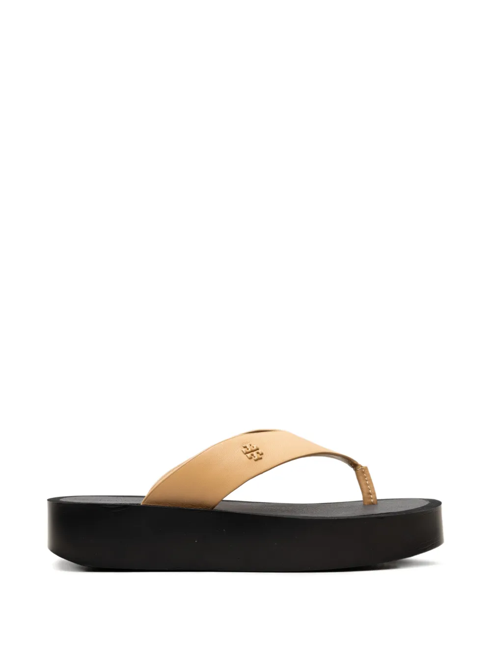 Tory Burch leather platform sandals Beige