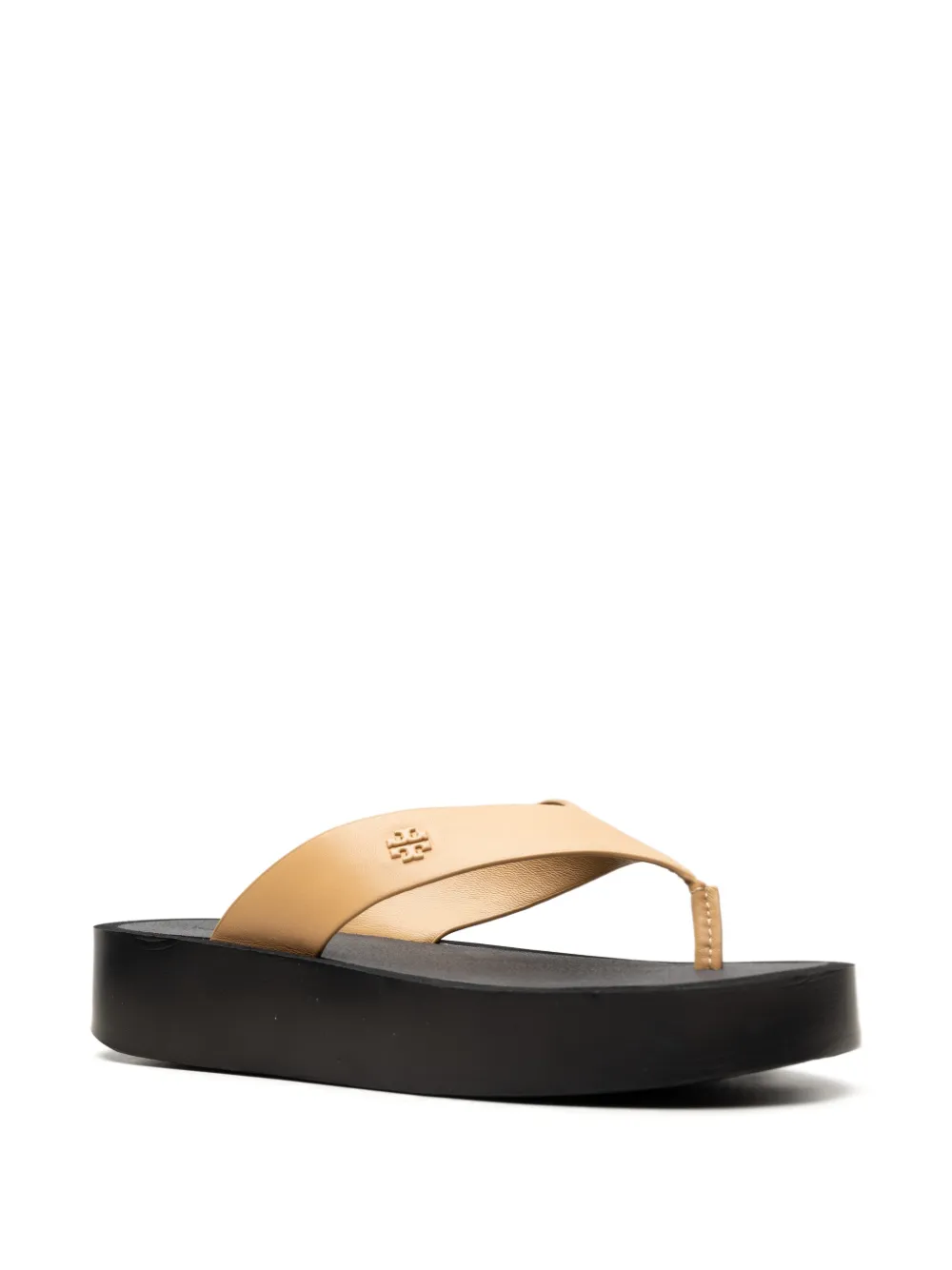 Tory Burch leather platform sandals Beige