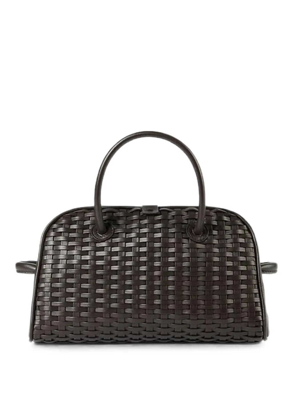 Jacquemus small Turismo woven leather tote bag - Marrone