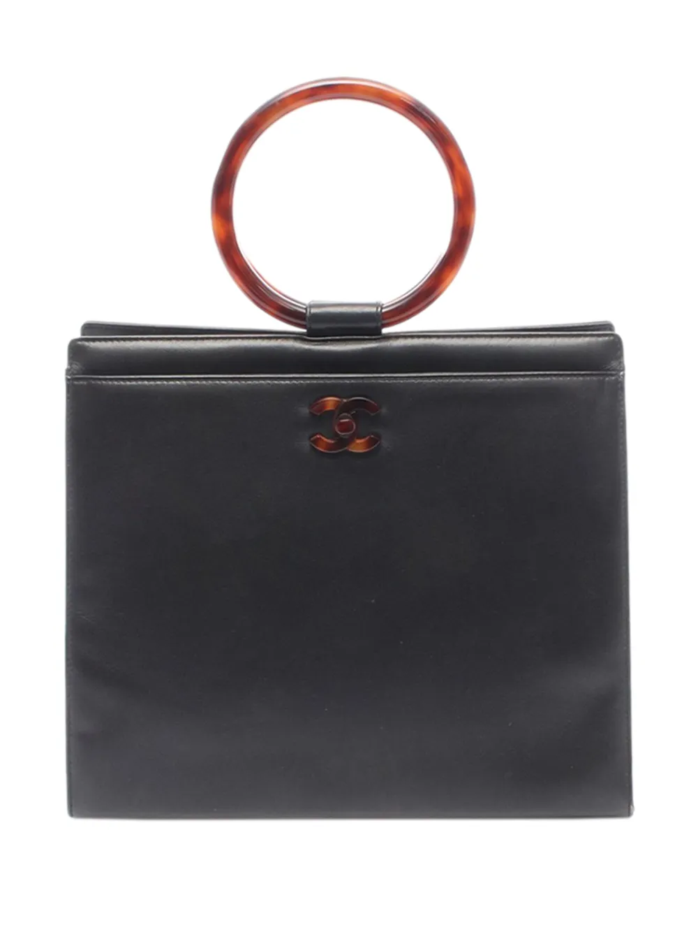 CHANEL Pre-Owned Borsa a mano CC in pelle di vitello effetto tartarugato 1997-1999 - Nero