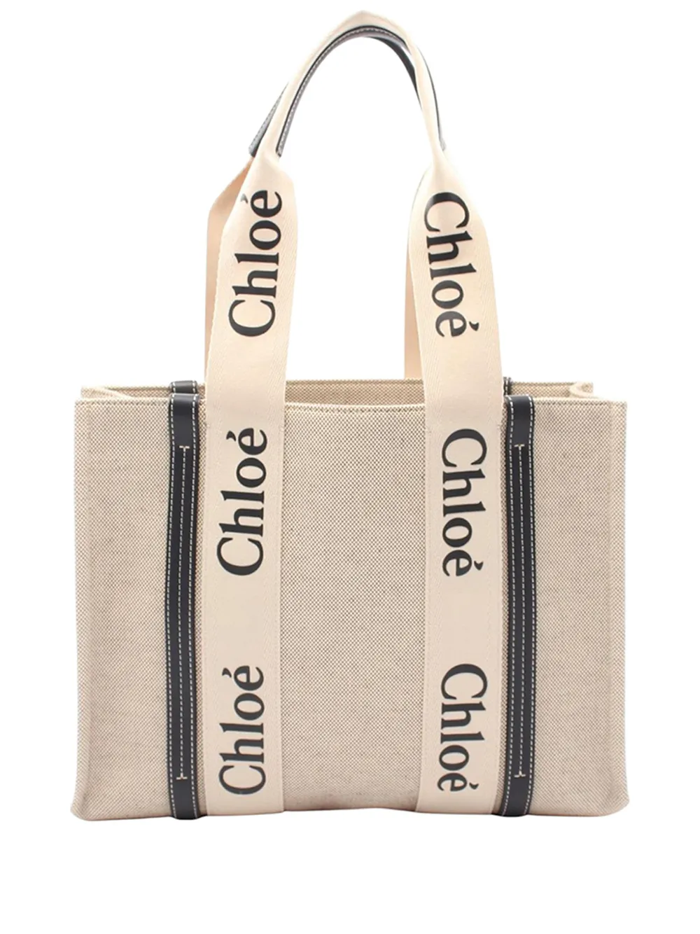 Chloé Pre-Owned Borsa tote Woody media in tela 2010-2026 - Toni neutri
