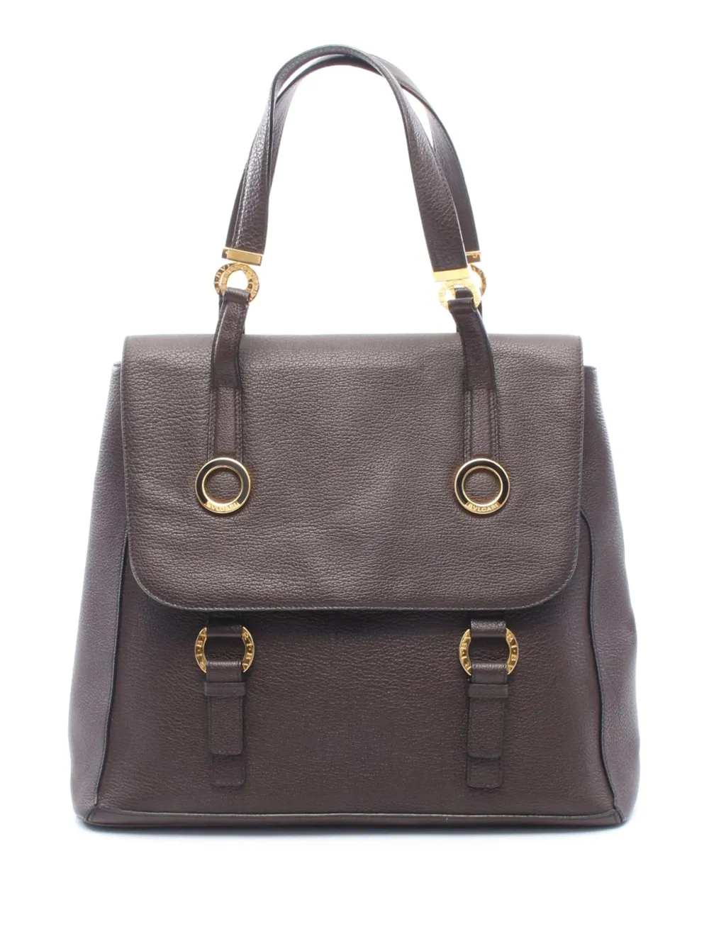 Bvlgari Pre-Owned Borsa tote in pelle con battente 2010-2026 - Marrone