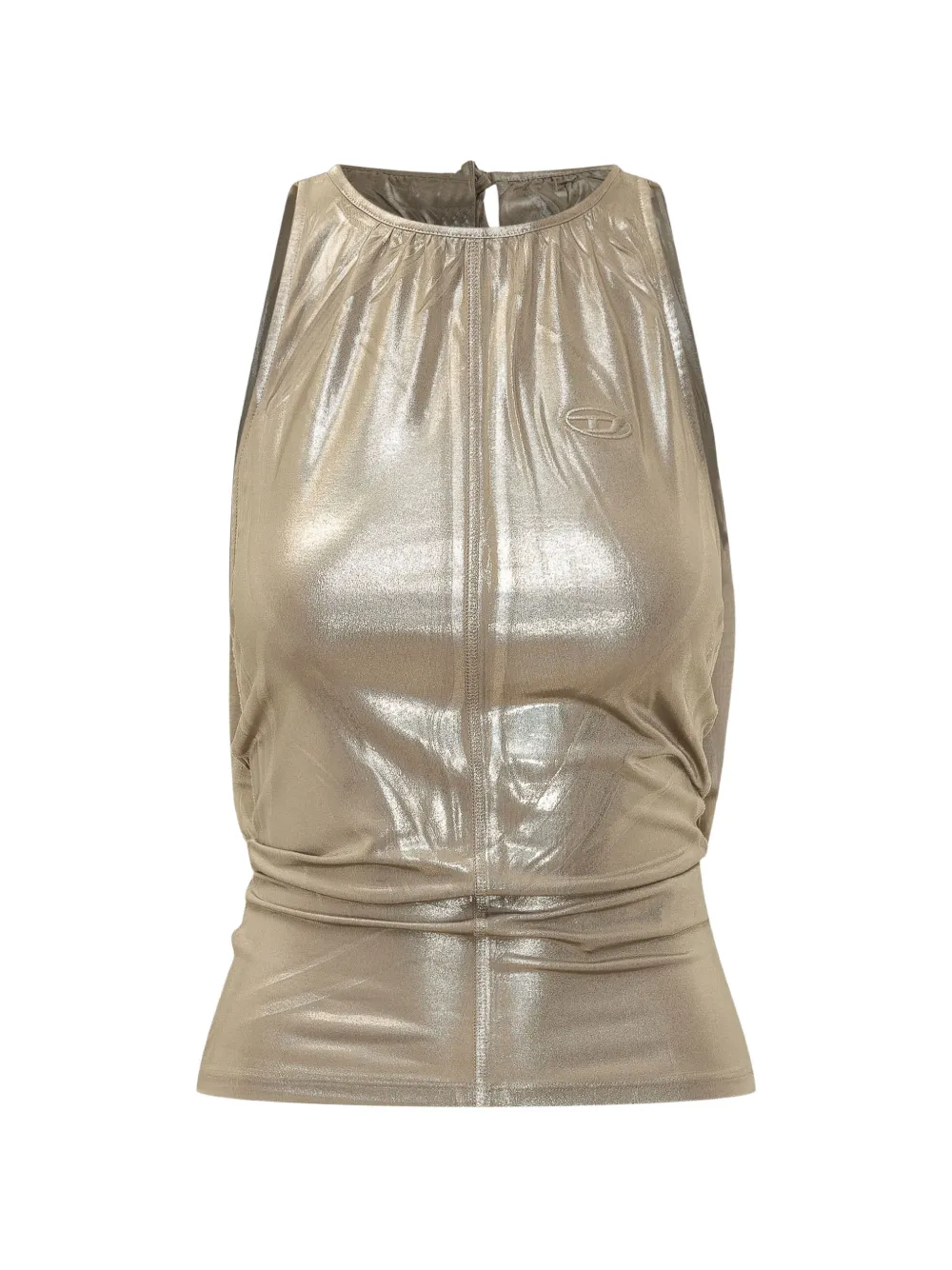 Diesel Dyvyny metallic-effect ruched top - Gold
