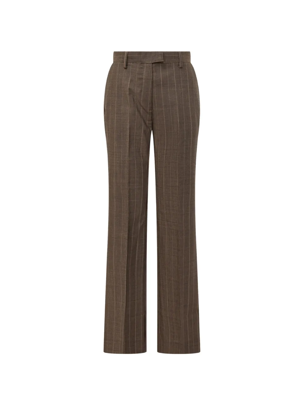 GANNI pinstripe straight-leg trousers - Marrone