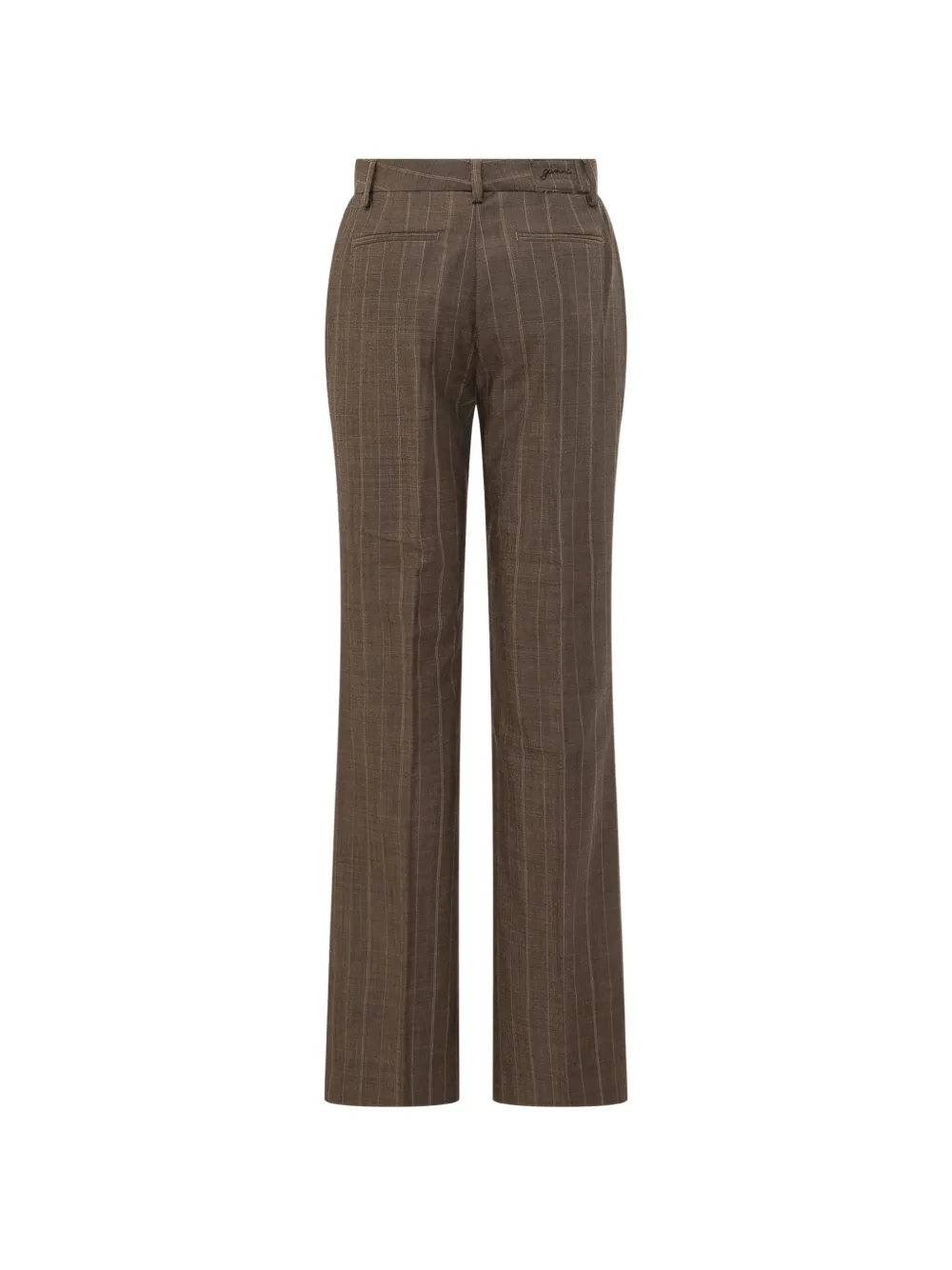 GANNI Broek met krijtstreep Bruin