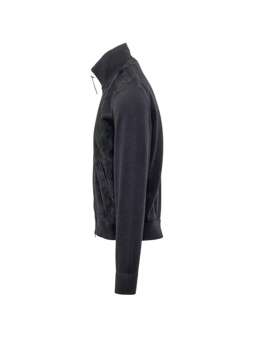 TOM FORD Jack met suède vlakken en hoge hals Blauw
