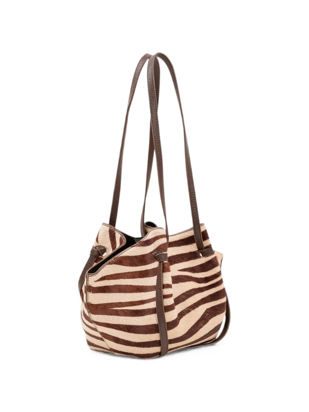 Yuzefi Mochi schoudertas met zebraprint Beige
