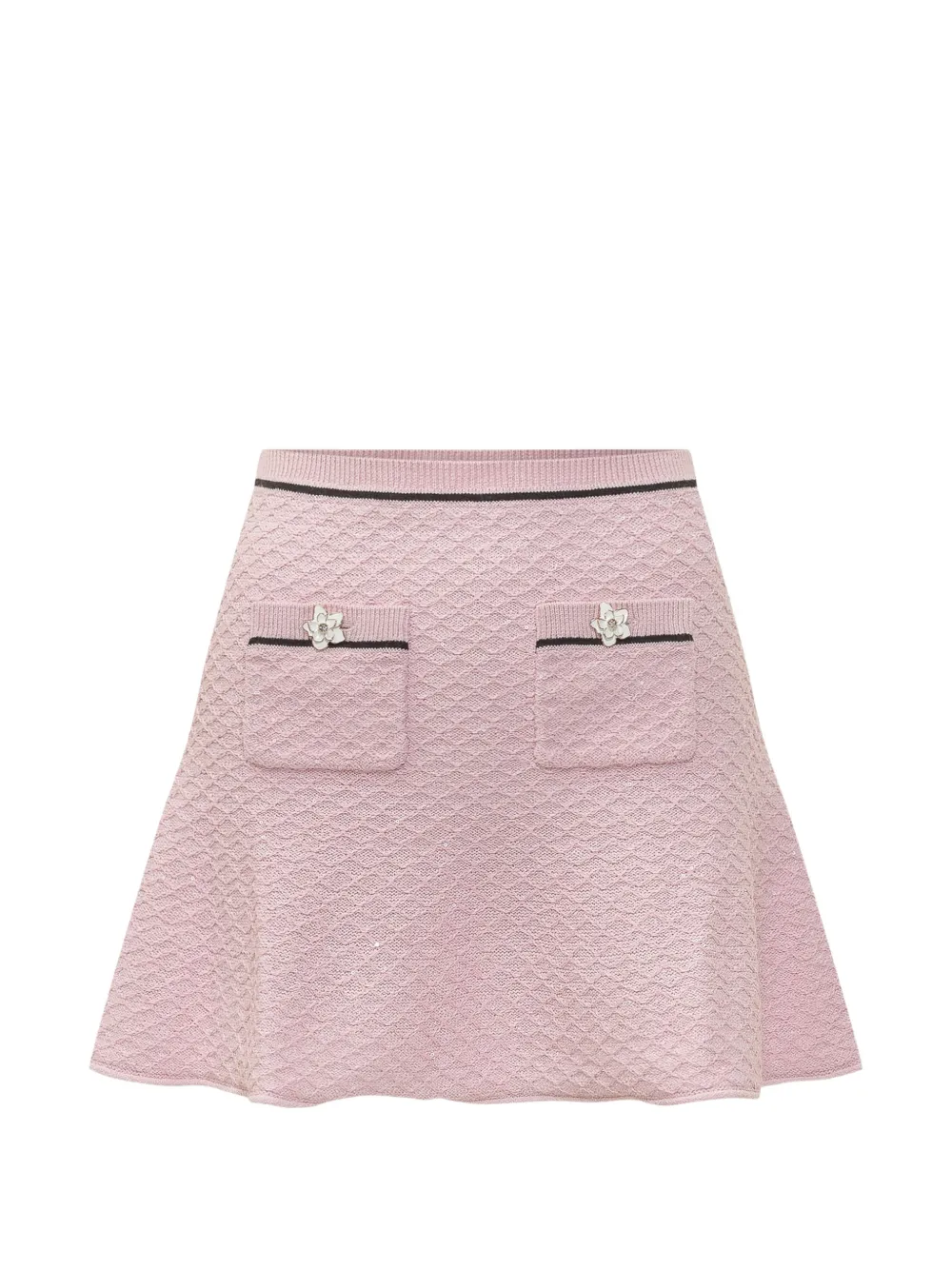 Self-Portrait flower-button mini skirt - Rosa