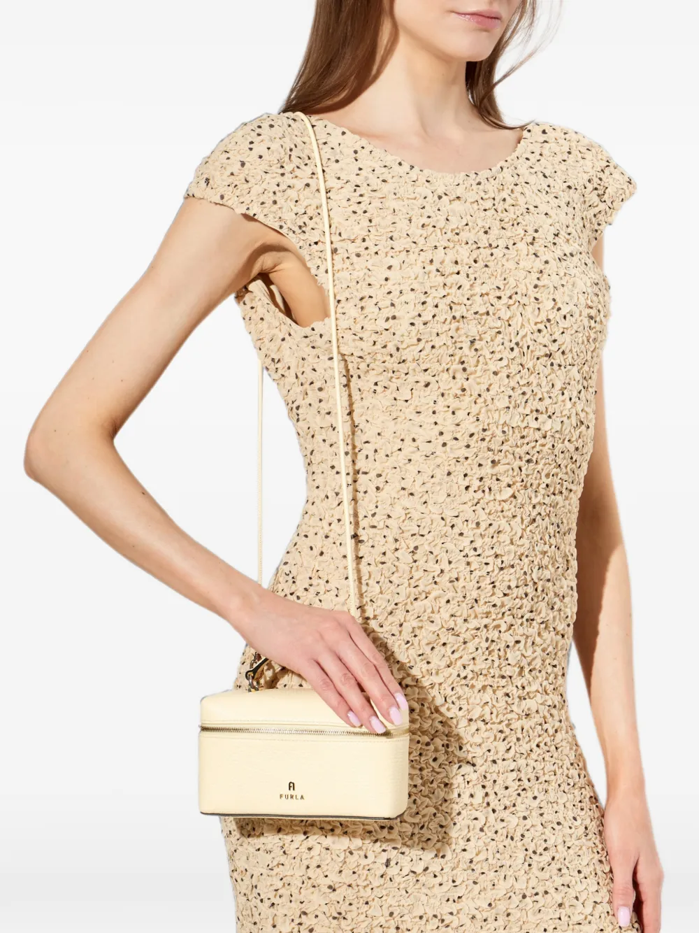 Furla Camelia kleine leren shopper Beige