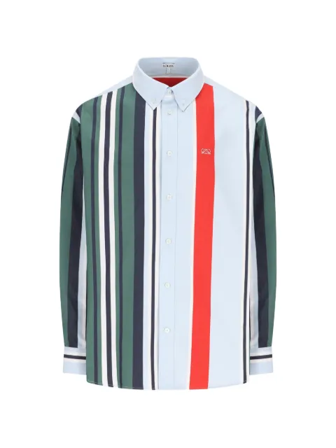 LOEWE Anagram-embroidered stripe-print shirt