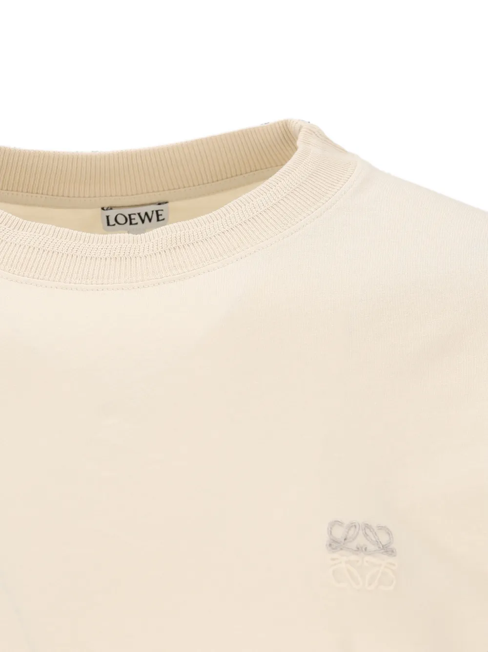 LOEWE Anagram T-shirt met borduurwerk Beige