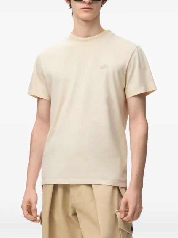 Loewe Regular Fit Anagram T-shirt in Cotton in Neutrals