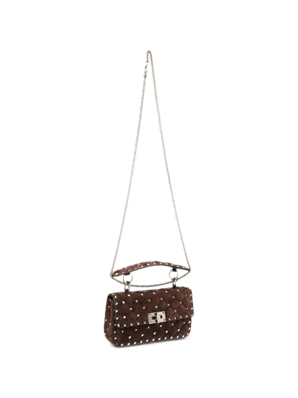 Valentino Garavani Rockstud quilted shoulder bag - Brown