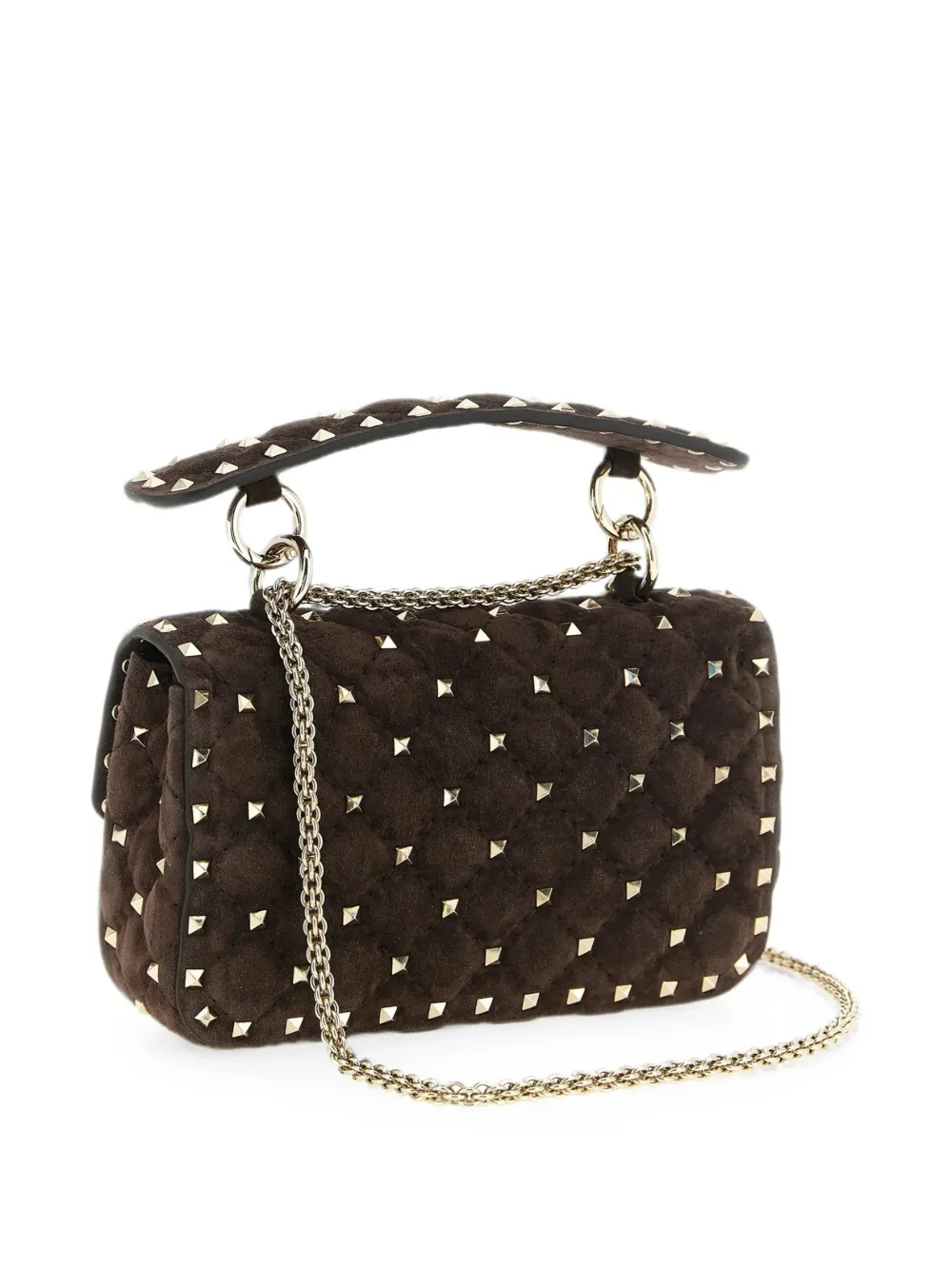 Valentino Garavani Rockstud gewatteerde schoudertas Bruin