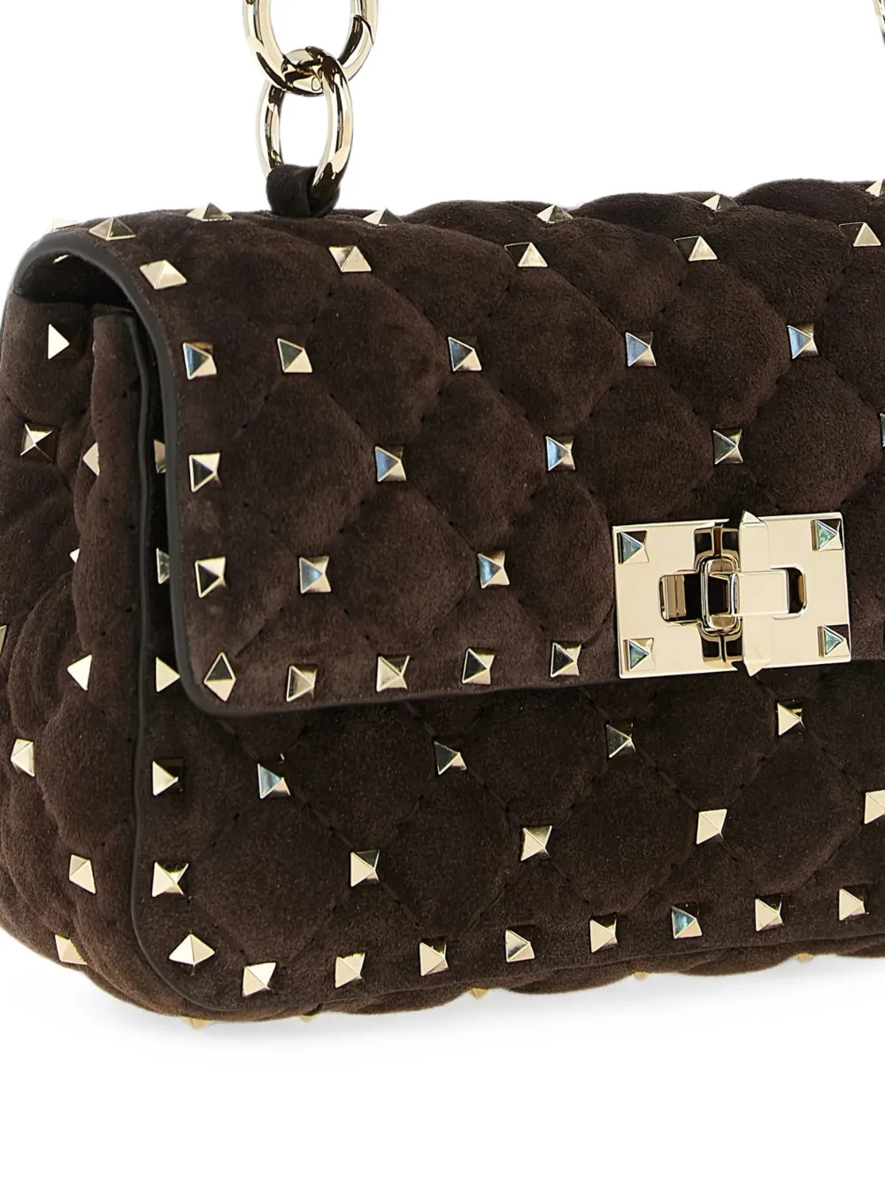 Valentino Garavani Rockstud gewatteerde schoudertas Bruin