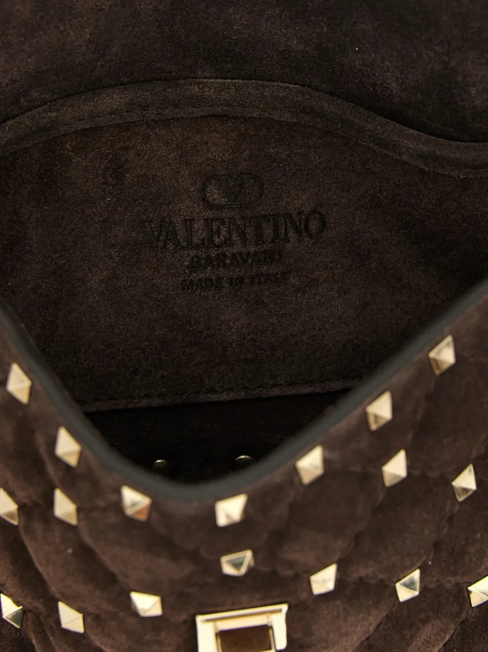 Valentino Garavani Rockstud gewatteerde schoudertas Bruin