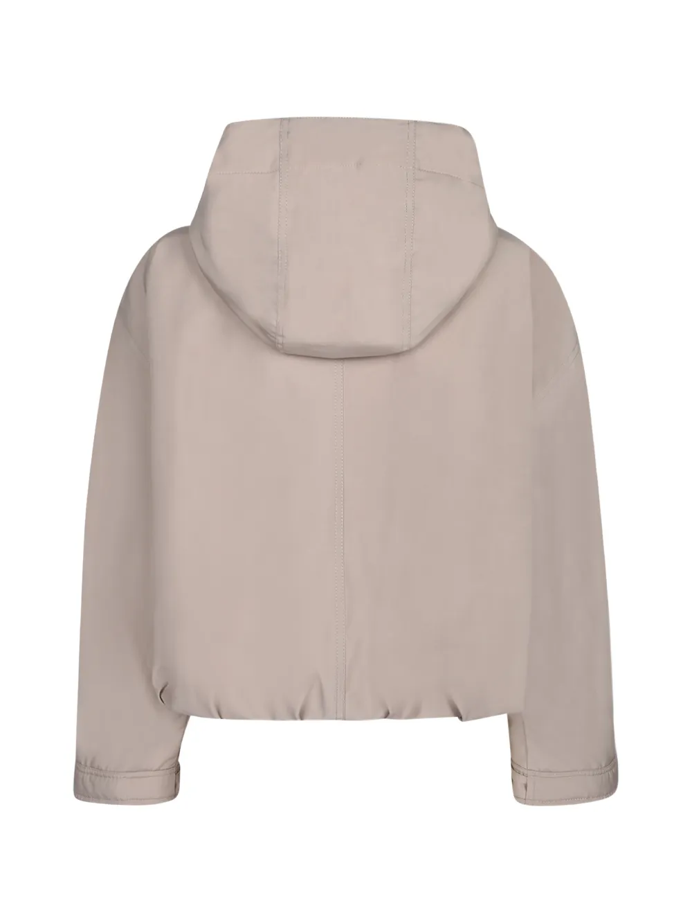 Moncler Jack met capuchon en logopatch Beige