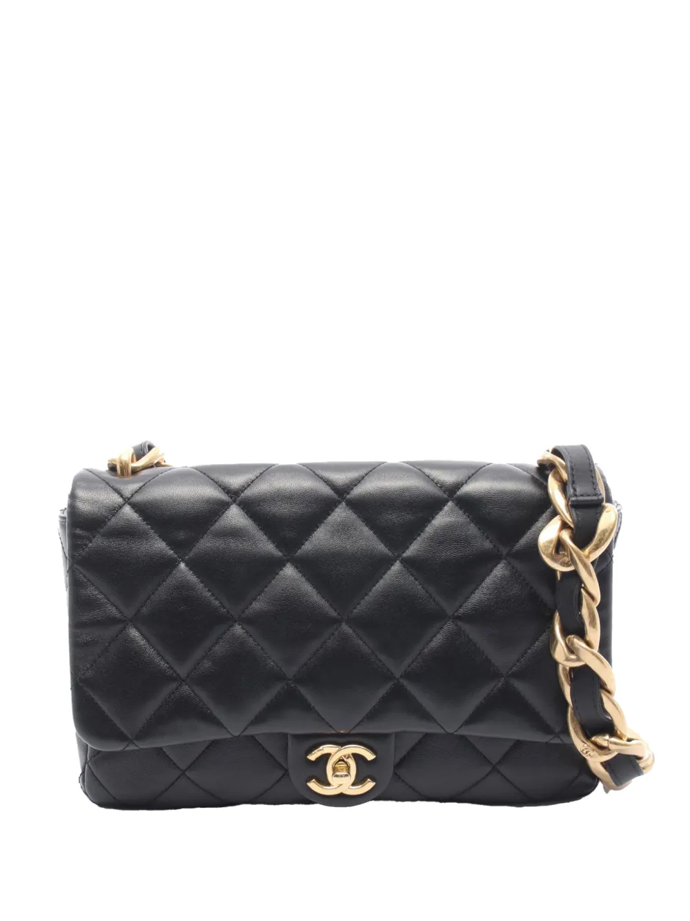 CHANEL Pre-Owned Borsa a spalla Funky Town Flap in pelle di agnello trapuntata 2021-2026 - Nero