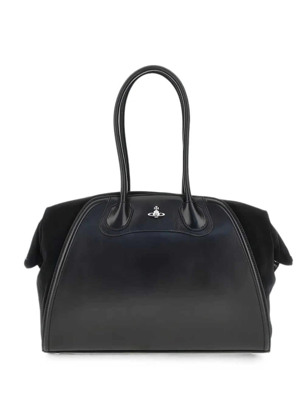 Vivienne Westwood Orb-plaque panelled shoulder bag - Black