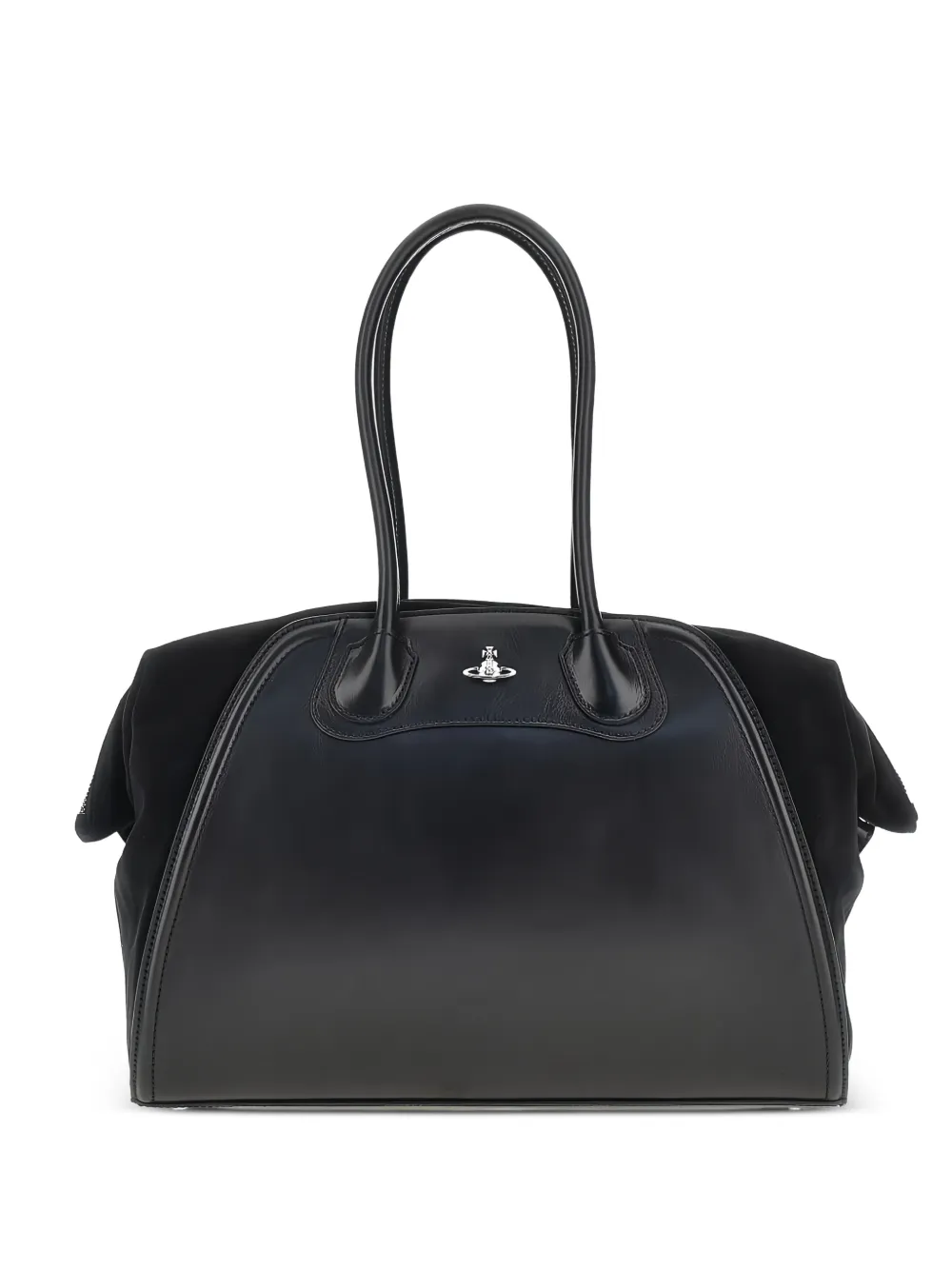 Vivienne Westwood Orb-plaque panelled shoulder bag - Schwarz