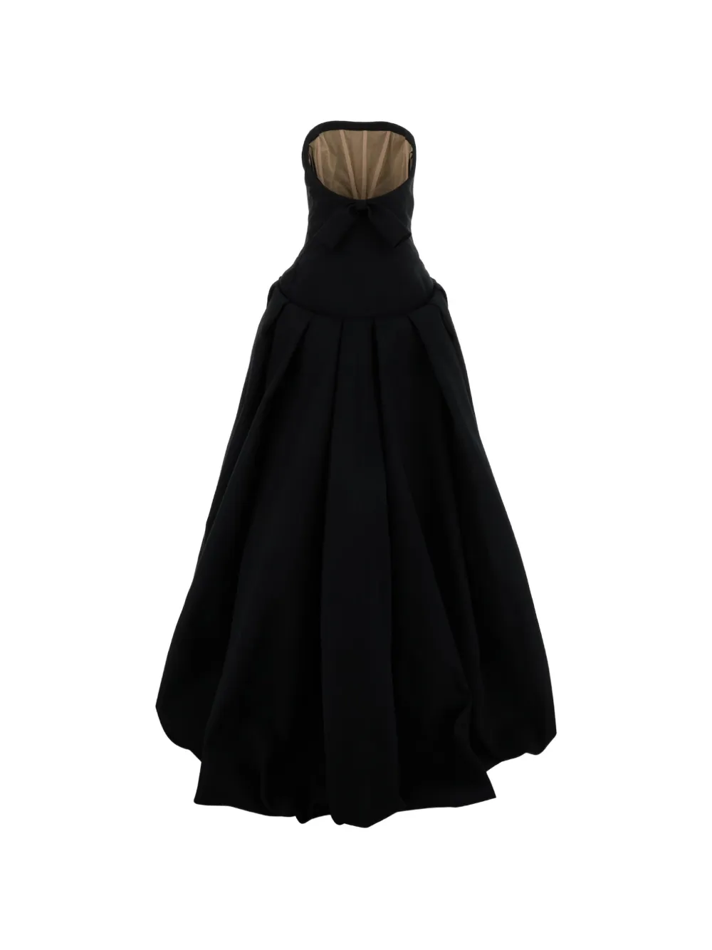 Balenciaga Strapless Pleated Maxi Dress | Black