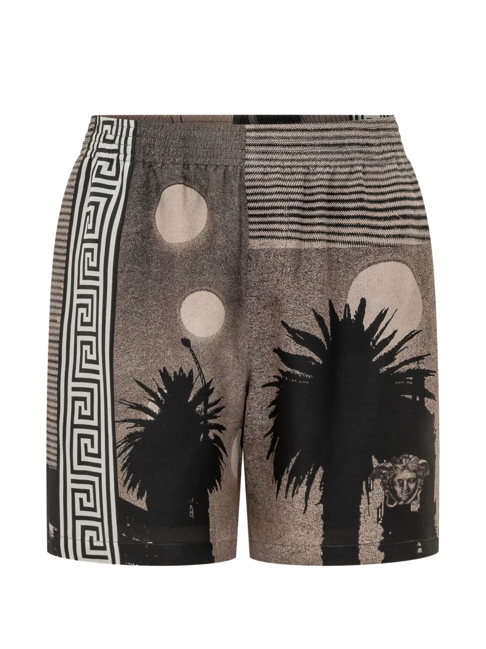 Versace Sunset Palms shorts met Greca-print Beige