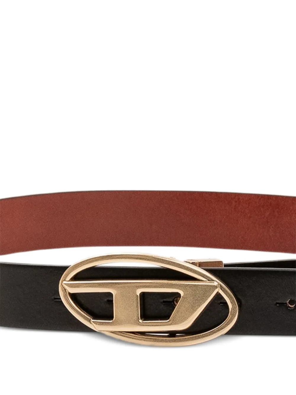 Diesel 1DR riem met logoplakkaat Zwart